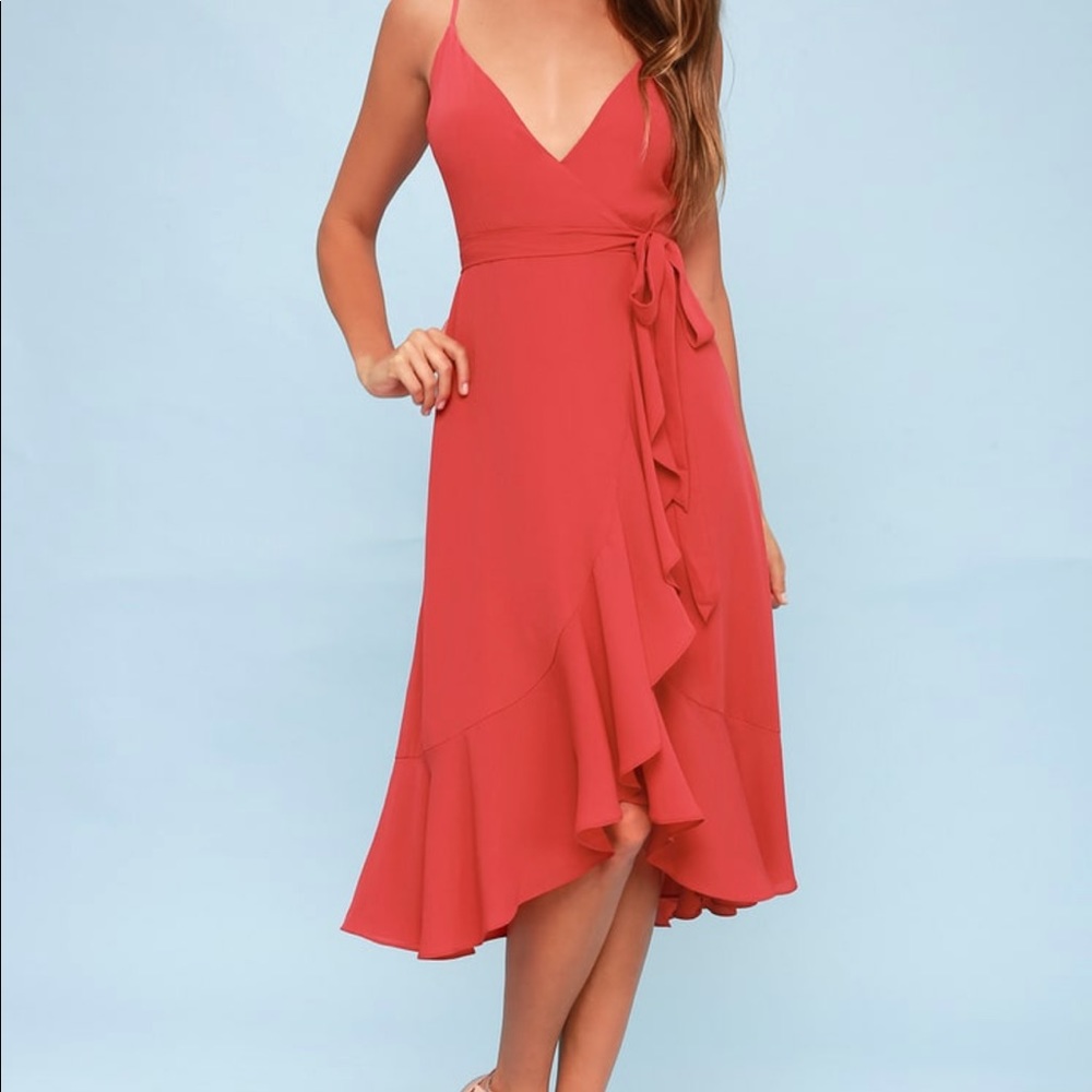 Manhattan Moment Berry Pink Ruffled Midi Dress